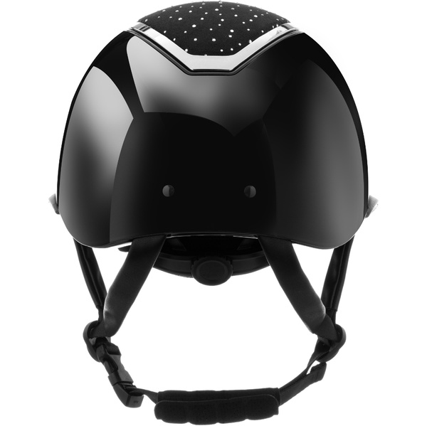 Charles Owen Kylo Crystal Wide Peak Riding Helmet KYLOWC - Black Gloss / Chrome